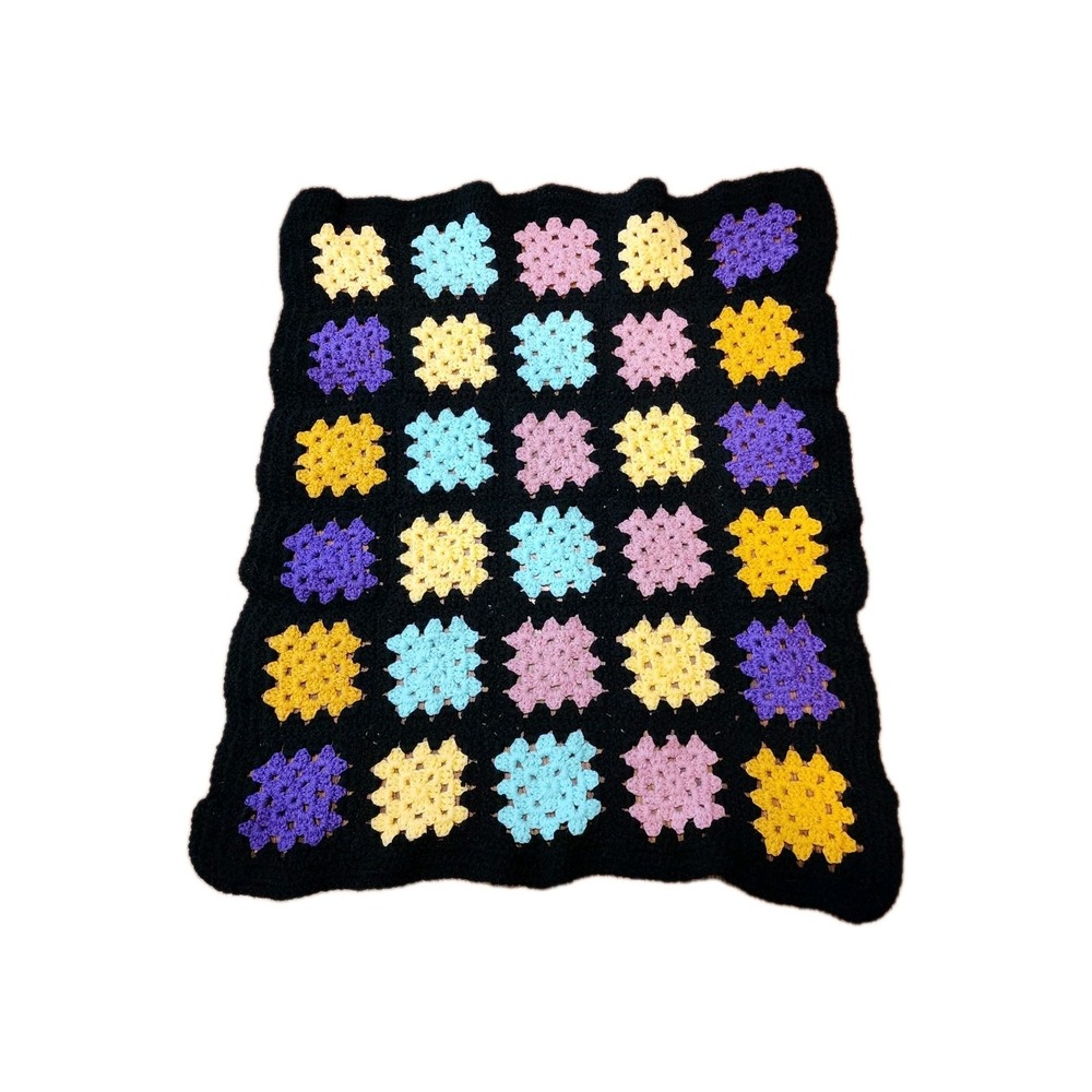 Granny‎ Square Handmade Crochet Afghan Mini Baby Blanket Throw Crafters Piece